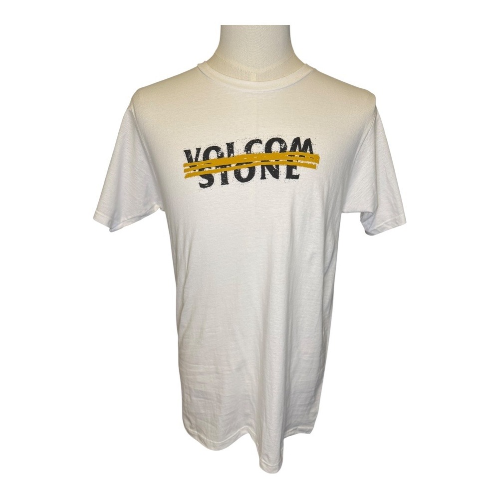 Volcom Stone Graphic‎ T-Shirt Crew Neck Short Sleeve Casual White Medium NWT